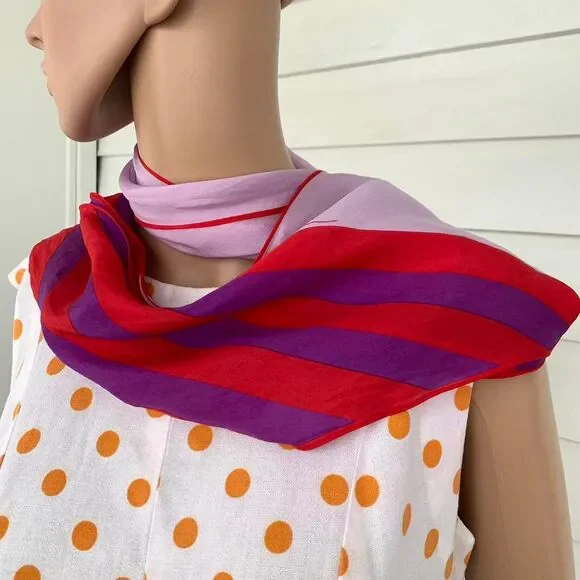 Anne Klein Red and Purple Scarf Wrap - Picture 3 of 6